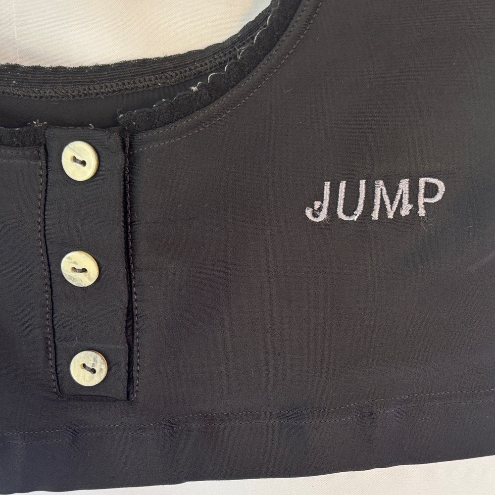VINTAGE 1980โs BRAZILIAN BRAND โJUMPโ BLACK CROP TOP & SHORTS SET SIZE 8 - Picture 6 of 16